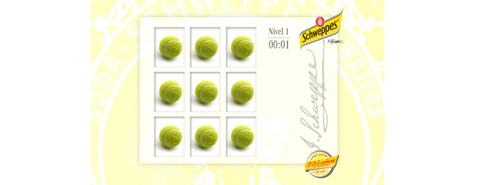 Juego Memoria Schweppes para stand en ATP Masters Series de Madrid